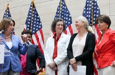 Cynthia Harper and other speakers at Women's Equality Day at UCSF