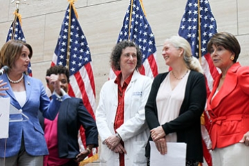 Cynthia Harper and other speakers at Women's Equality Day at UCSF