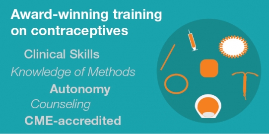 Award-winning training on contraceptives, highlighting IUDs and implants