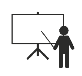 Illustration of person making a presentation