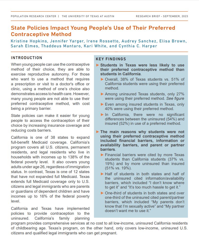 Screenshot of policy brief